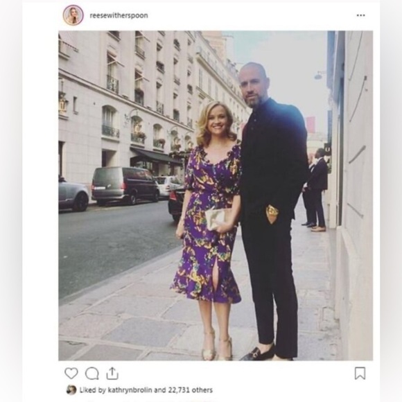 NWT SALONI Olivia Floral Printed Silk Midi Dress ~ Violet Sweetpeas SZ 10 - Picture 3 of 11